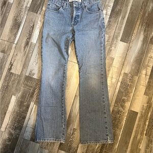 Express Precision Fit Women's Blue Low Rise  Flare Jeans